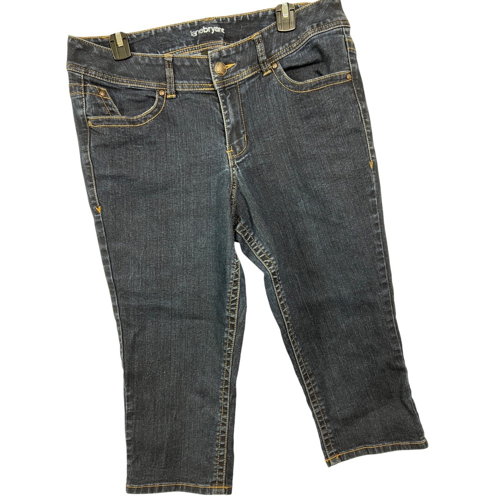 Lane Bryant Denim Capris Womens‎ Size 16 Blue Stretch Cropped Jeans Casual F5